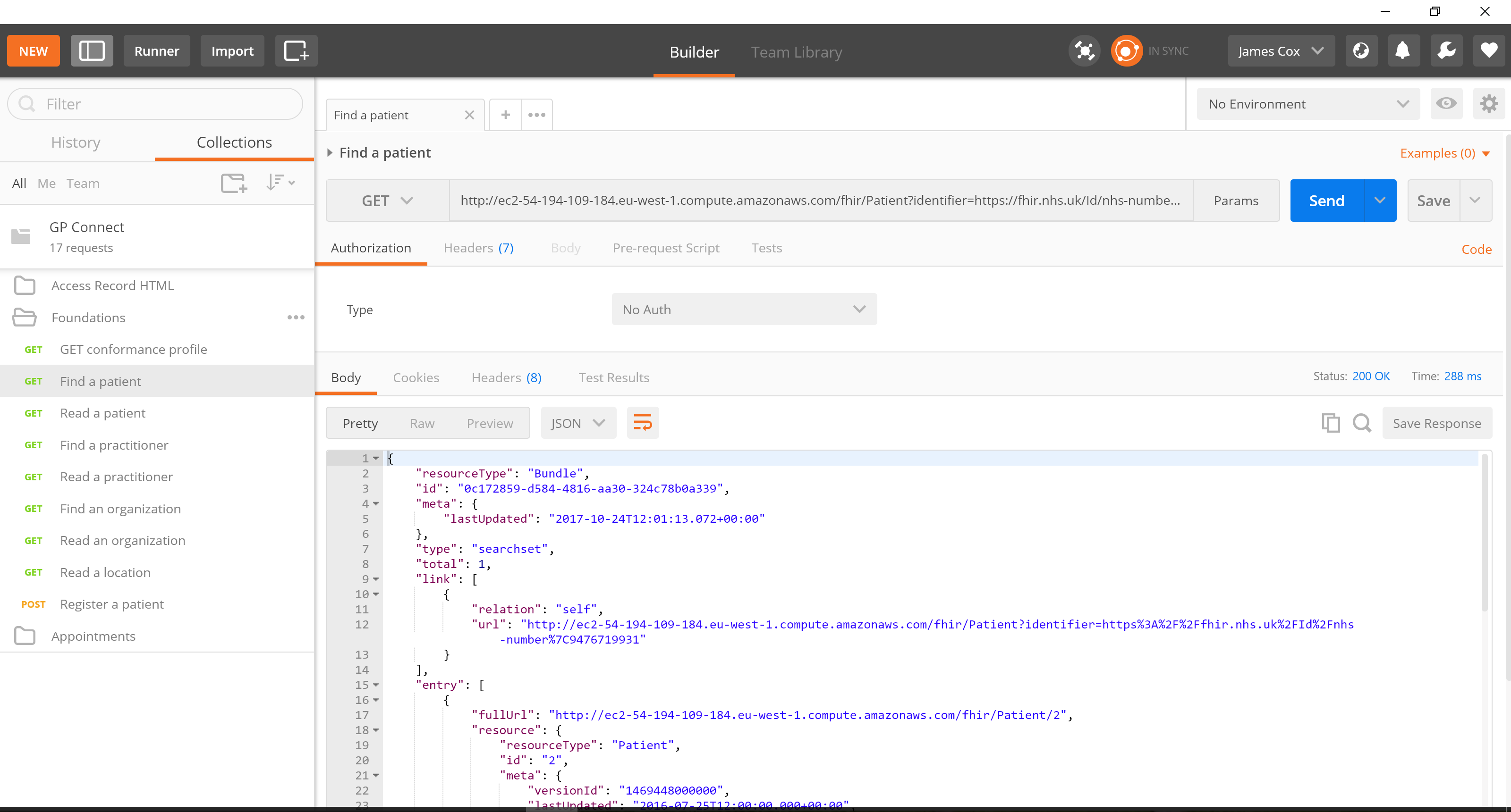 IMG Find a patient in postman collection